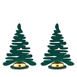 Alessi Bark For Christmas Place Marker, Set Of 2 In Green