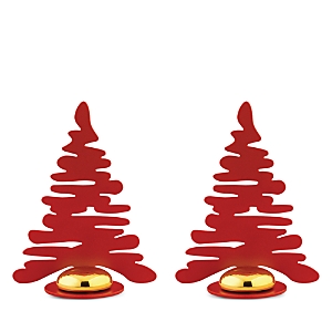 Alessi Bark For Christmas Place Marker, Set Of 2 In Red