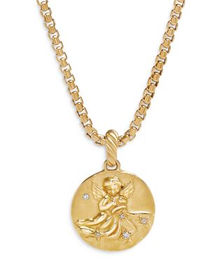 18K Yellow Gold Diamond Zodiac Amulet Pendant
