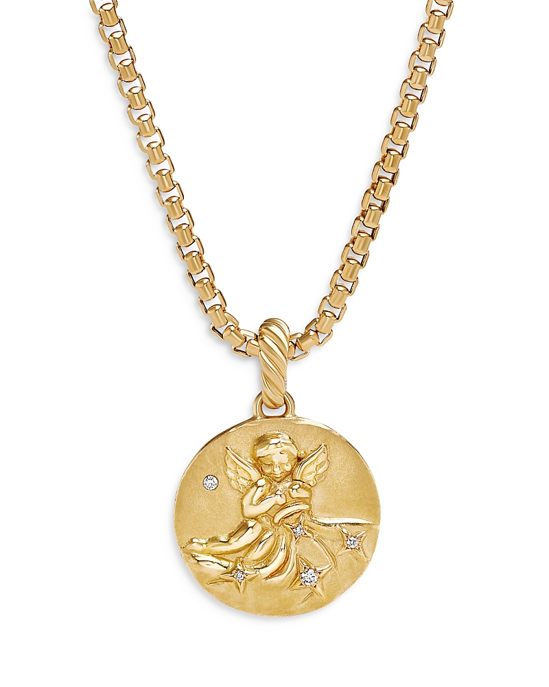 David Yurman 18K Yellow Gold Diamond Aquarius Amulet Pendant