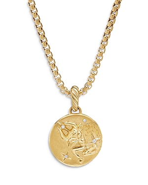 David Yurman 18k Yellow Gold Diamond Zodiac Amulet Pendant In Taurus
