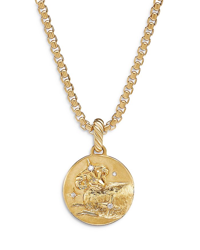 David Yurman 18K Yellow Gold Diamond Zodiac Amulet Pendant | Bloomingdale's
