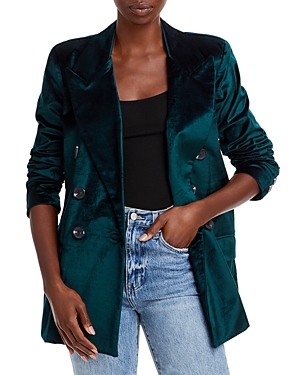 FREE PEOPLE VELVET ASHBY DOUBLE BREASTED BLAZER