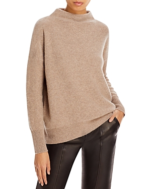 Vince Boiled Cashmere Funnel Neck Sweater In H Wheat