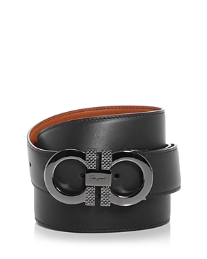 Salvatore Ferragamo Men's Double Gancini Reversible Leather Belt