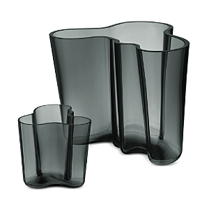 Iittala Aalto Vase, Set Of 2 In Dark Grey
