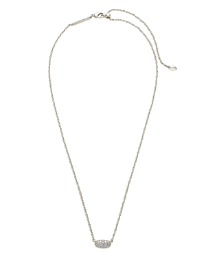 Kendra Scott Grayson Cubic Zirconia Adjustable Pendant Necklace in Rhodium Plate, 19