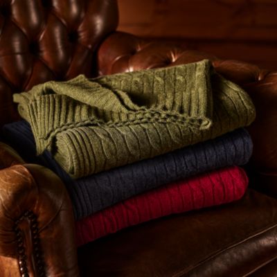 Cable Cashmere Throw Blanket