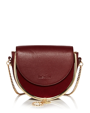 See By Chloé See By Chloe Mara Small Leather Evening Bag In Burnt Mahogany/gold
