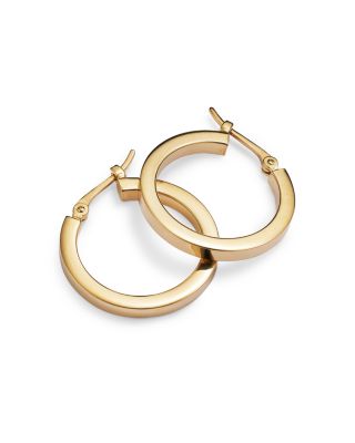 14K Yellow Gold Square Tube Hoop Earrings 