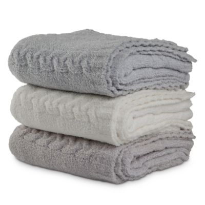 BAREFOOT DREAMS CozyChic Heathered Cable Blanket Bloomingdale's