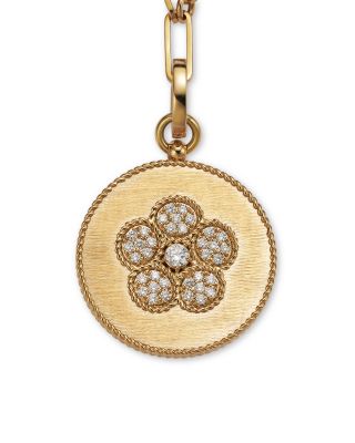 18K Yellow Gold Daisy Diamond Pendant Necklace, 19&amp;quot; - Exclusive