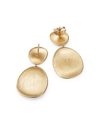 18K Yellow Gold Lunaria Two Tiered Drop Earrings