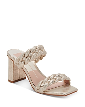 Dolce Vita Paily Heels In Light Gold Metallic Stella Suede In Light Gold