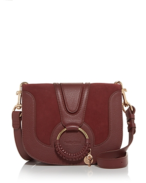 See By Chloé See By Chloe Hana Small Leather & Suede Crossbody In Burnt Mahogany