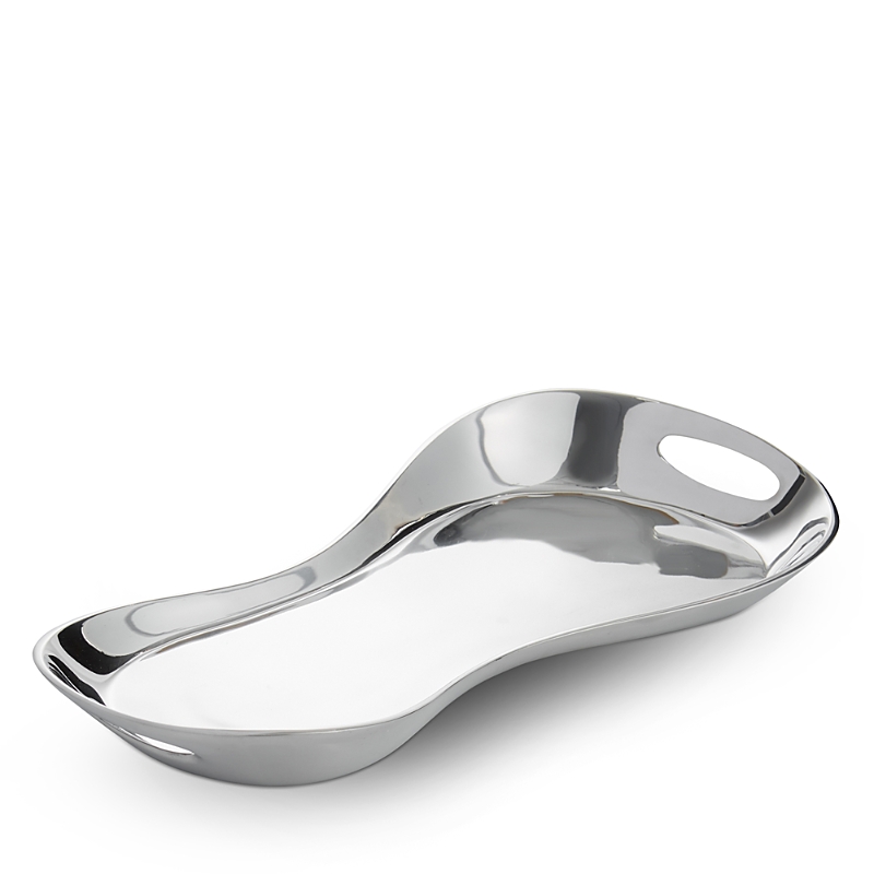 Nambe Morphik Handled Tray In Silver