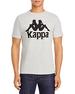 Kappa Estessi Logo Tee In Gray Mid Mel-black