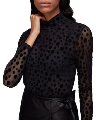 Whistles - Dot Mesh Top