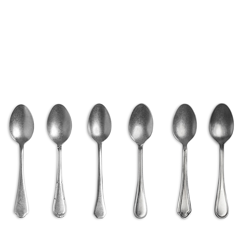 Mepra Eclectic Coffee Spoons, Set Of 6 In Silver