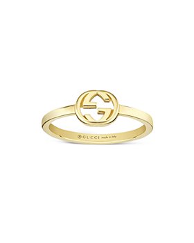 Gucci - 18K Yellow Gold Interlocking G Polished Logo Ring