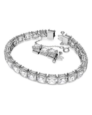 Matrix Square Crystal Flex Bracelet in Rhodium Plate