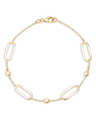 Alberto Amati - 14K Yellow Gold Oval Link & Bead Bracelet