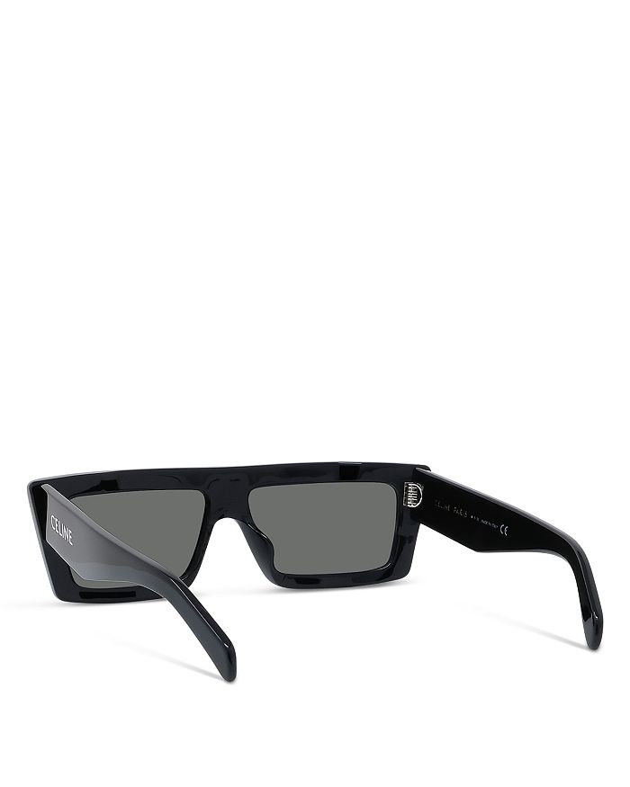 Shop Celine Monochroms Rectangular Sunglasses, 57mm In Black/gray