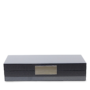 Addison Ross Carbon Fibre Lacquered Box With Silver In Gray