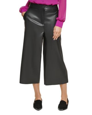 faux leather capri pants