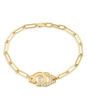 Dinh Van 18K Yellow Gold Menottes Diamond Chain Bracelet
