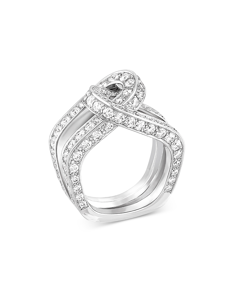 Dinh Van 18k White Gold Maillon Diamond Ring In White