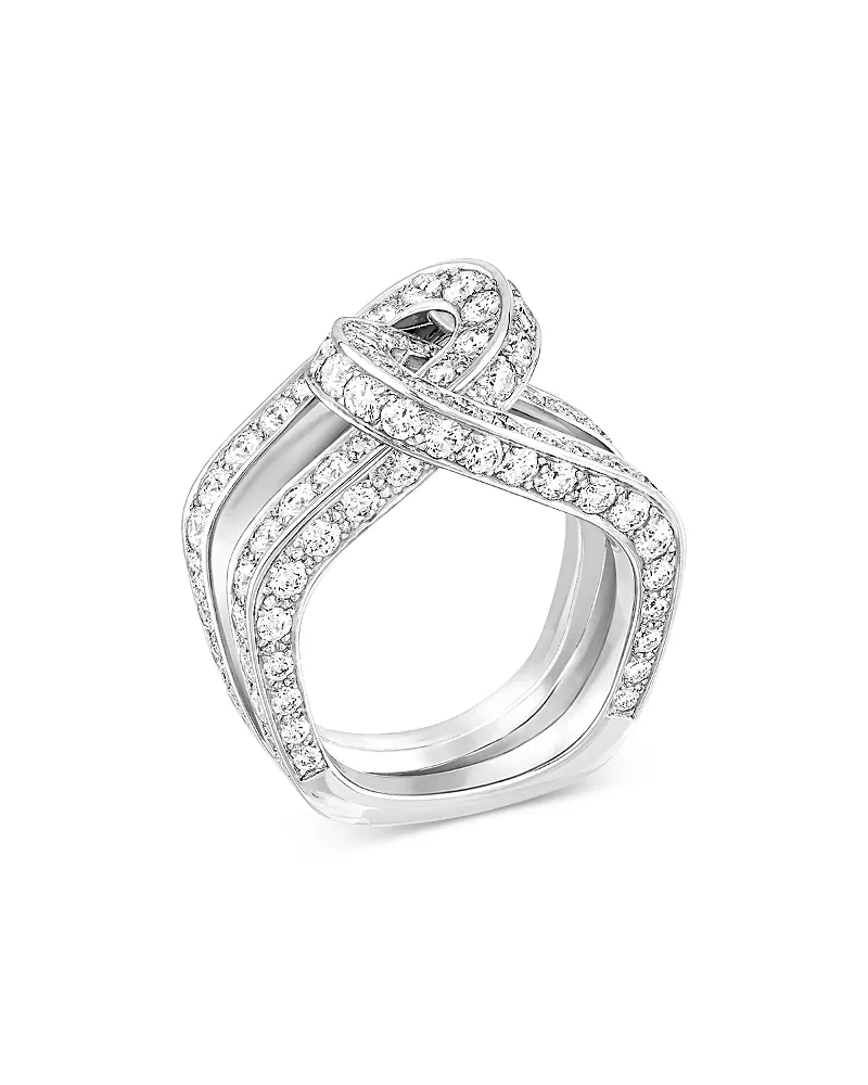 Dinh Van 18K White Gold Maillon Diamond Ring