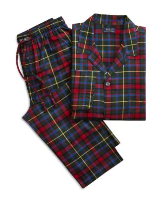 Polo Ralph Lauren Cotton Flannel Plaid Pajama Set | Bloomingdale's
