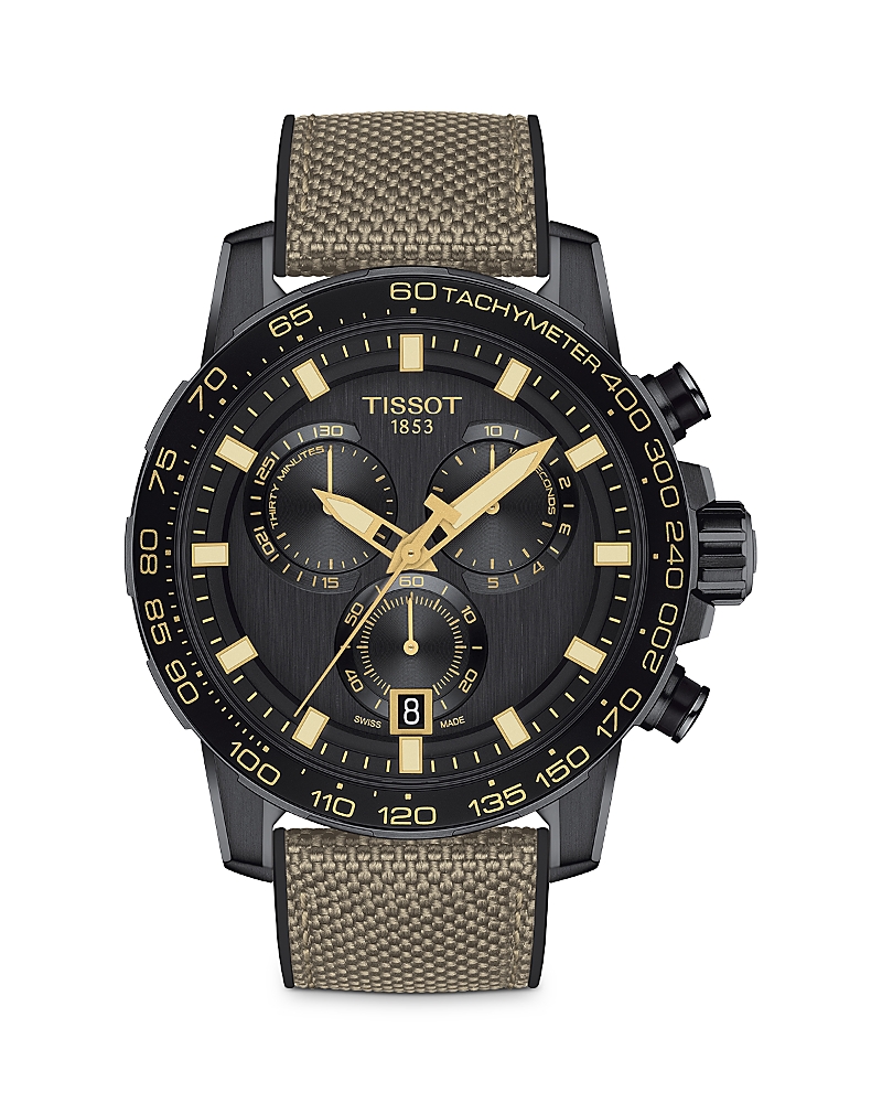 Tissot T-sport Supersport Giro Chronograph Interchangeable Strap Watch, 45.5mm In Black/green