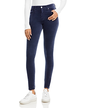 Ag Farrah High Rise Velvet Skinny Jeans In Blue Express - 100% Exclusive
