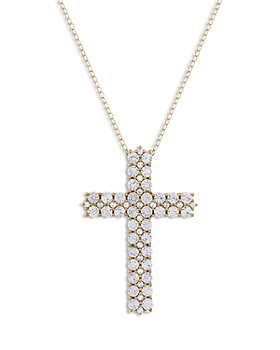 Bloomingdale's - Diamond Cross Pendant Necklace in 14K Yellow Gold, 1.50 ct. t.w. - 100% Exclusive