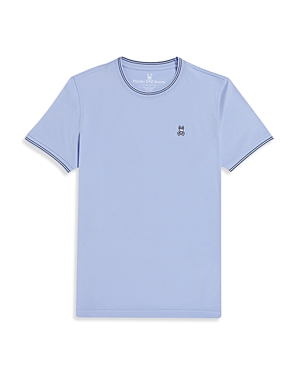 Shop Psycho Bunny Pima Cotton Tipped Logo Tee In Deco Blue