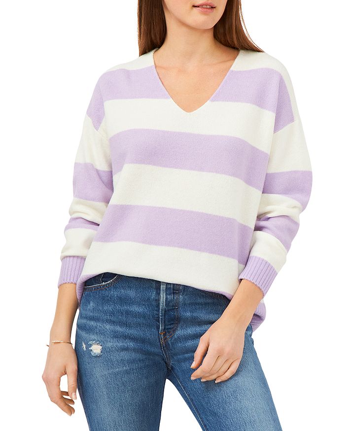 VINCE CAMUTO Striped Drop Shoulder Sweater Bloomingdale s