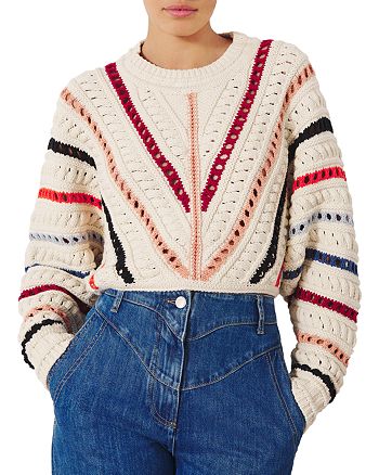 ba&sh Gardy Striped Mixed Knit Sweater | Bloomingdale's