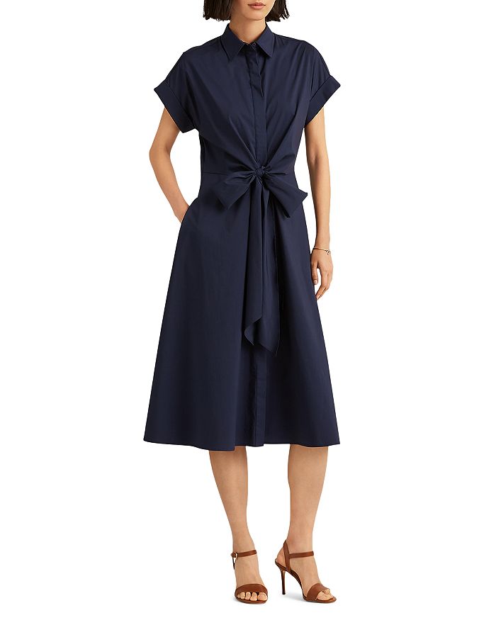 Ralph Lauren Tie Front Shirt Dress | Bloomingdale's