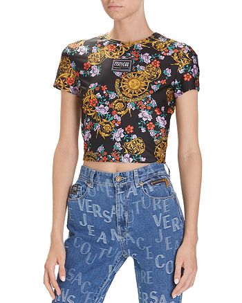 Versace Jeans Couture Sun & Flower Print Top | Bloomingdale's