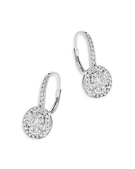 Bloomingdale's - Diamond Double Halo Earrings in 14K White Gold, 0.75 ct. t.w. - 100% Exclusive