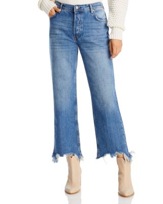 Free People - Maggie Mid Rise Straight Leg Jeans in Sequoia Blue