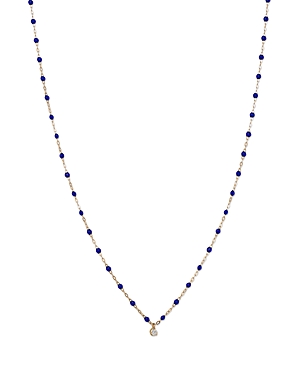 Gigi Clozeau 18k Yellow Gold Supreme Classic Diamond & Resin Bead Collar Necklace, 16.5 In Navy/gold