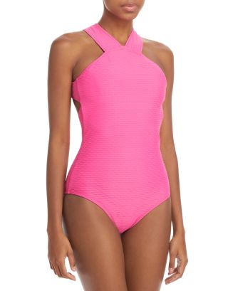 Shoshanna Textured Tide High Neck One Piece Swimsuit  Back to Results -  Women - Bloomingdale's
