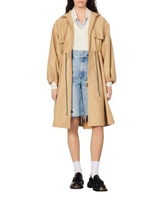 rain trench coat with hood