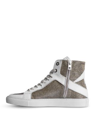Women's ZV1747 Flash Glitter High Top Sneakers