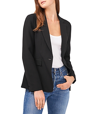 1.state One-button Stretch Crepe Blazer In Rich Black