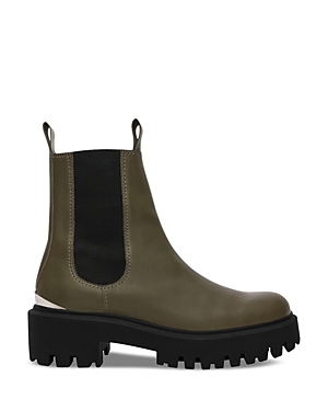 Maje Chelsea Boots With Platform Sole In Khaki