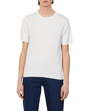 Sandro Pablo Solid Knit Tee In Ecru